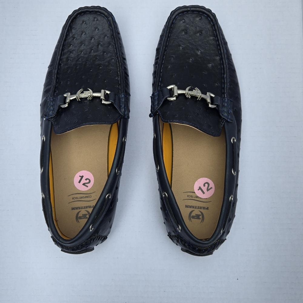 Phat Farm Men's Navy blue Comfort Tech ostrich Loafers size 12